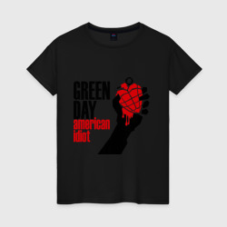 Женская футболка хлопок Green day. American idiot 1