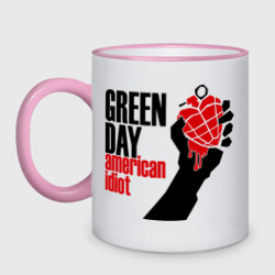 Кружка двухцветная Green day. American idiot 1