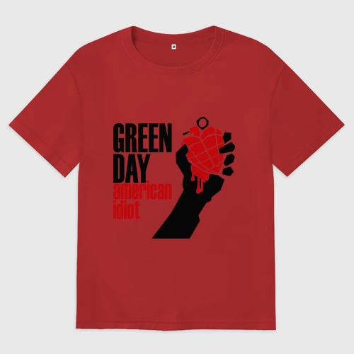 Мужская футболка хлопок Oversize Green day. American idiot 1