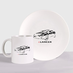 Набор: тарелка + кружка Mitsubishi Lancer