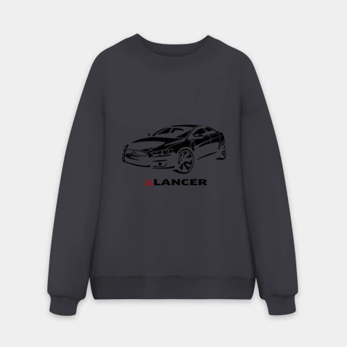 Мужской свитшот oversize без начеса хлопок Mitsubishi Lancer