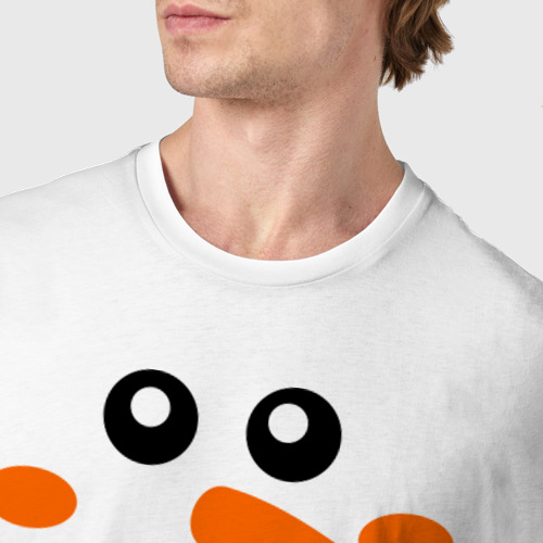 Мужская футболка хлопок Снеговик., цвет белый - фото 6