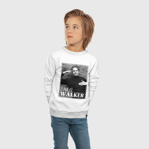 Детский свитшот хлопок Paul Walker, цвет белый - фото 5