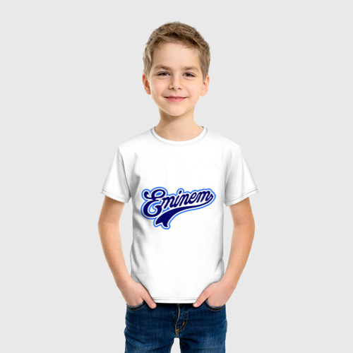 Детская футболка хлопок Eminem logo blue - фото 3