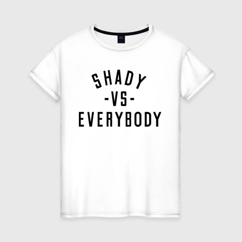 Женская футболка хлопок Shady vs everybody, цвет белый