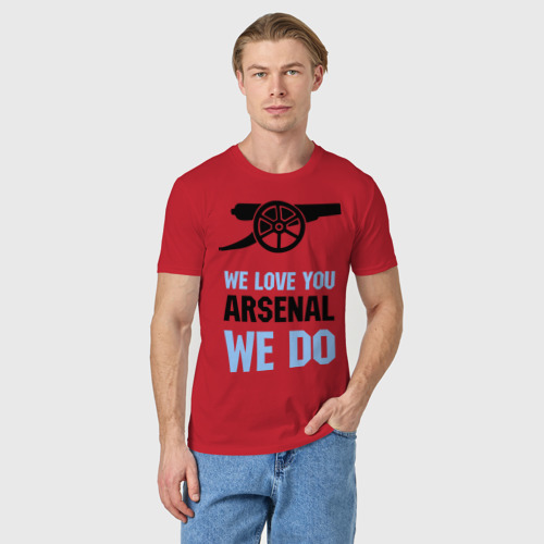 Мужская футболка хлопок we love you arsenal we do, цвет красный - фото 3