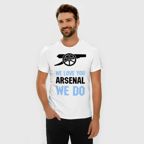 Мужская футболка хлопок Slim we love you arsenal we do, цвет белый - фото 3