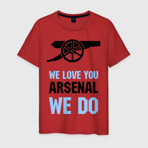 Мужская футболка хлопок we love you arsenal we do, цвет красный