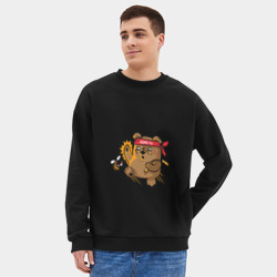 Мужской свитшот oversize без начеса хлопок Все фигня, кроме пчёл - фото 2