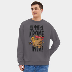 Мужской свитшот oversize без начеса хлопок Все фигня, кроме пчёл - фото 2