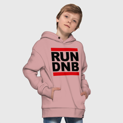 Детское худи Oversize хлопок Run DNB, цвет пыльно-розовый - фото 9
