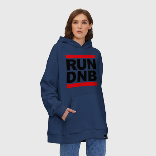 Худи SuperOversize хлопок Run DNB, цвет темно-синий - фото 4