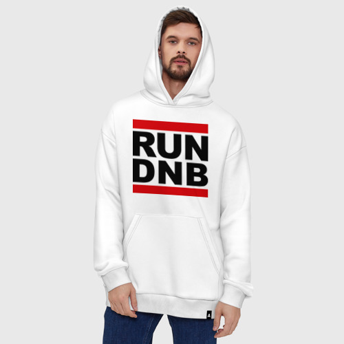 Худи SuperOversize хлопок Run DNB, цвет белый - фото 5