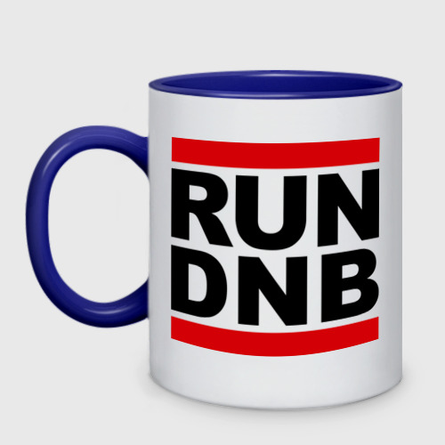 Кружка двухцветная Run DNB, цвет белый + синий