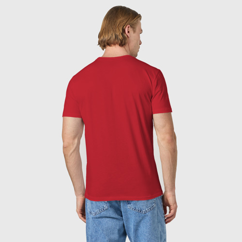 Мужская футболка хлопок Eat Sleep Hockey Еда, Сон, Хоккей, цвет красный - фото 4