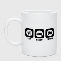 Кружка керамическая Eat Sleep Tennis Еда, Сон, Теннис