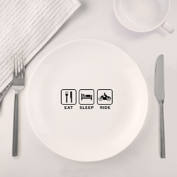 Набор: тарелка + кружка Eat Sleep Ride - фото 2