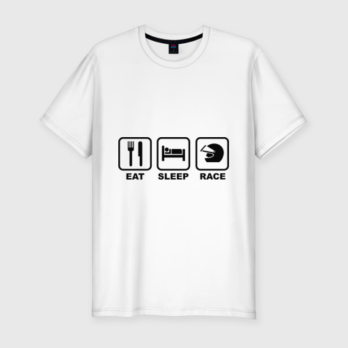 Мужская футболка премиум Eat Sleep Race (Ешь, Спи, Гоняй) Фото 01 Мужская футболка премиум Eat Sleep Race (Ешь, Спи, Гоняй) Фото 01
