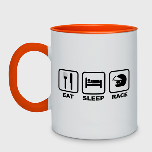 Кружка двухцветная Eat Sleep Race (Ешь, Спи, Гоняй) Фото 01 Кружка двухцветная Eat Sleep Race (Ешь, Спи, Гоняй) Фото 01