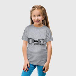 Детская футболка хлопок Eat Sleep Music Еда, Сон, Музыка - фото 2