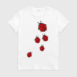 Женская футболка хлопок Божьи коровки