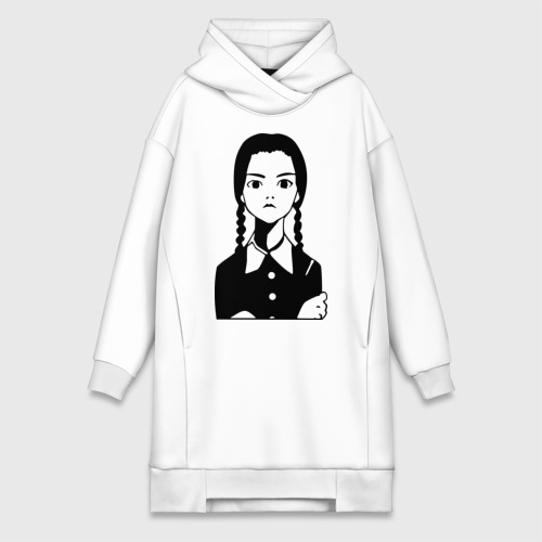 Платье-худи из хлопка с принтом Wednesday Addams, вид спереди №1