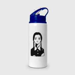 Бутылка для воды с трубочкой Wednesday Addams