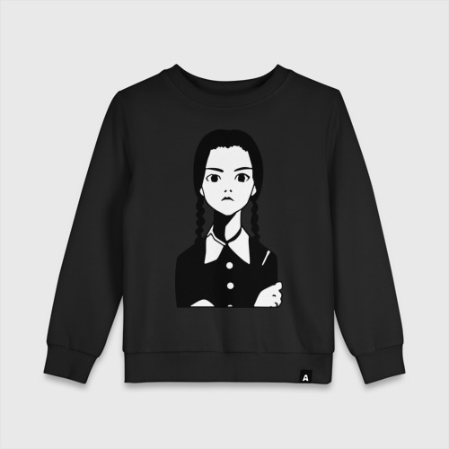 Детский свитшот хлопок Wednesday Addams, цвет черный