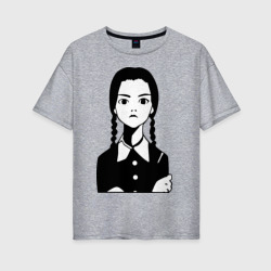 Женская футболка хлопок Oversize Wednesday Addams