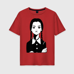 Женская футболка хлопок Oversize Wednesday Addams