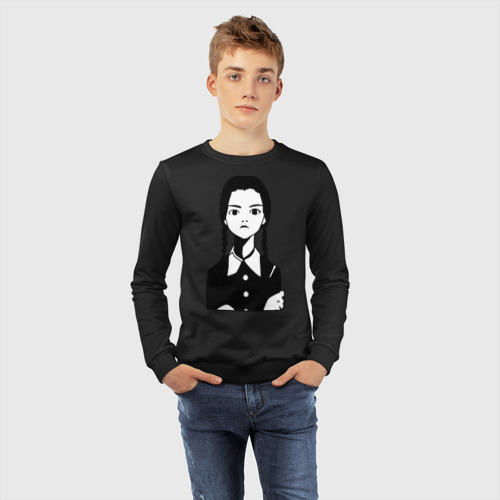 Детский свитшот хлопок Wednesday Addams, цвет черный - фото 7