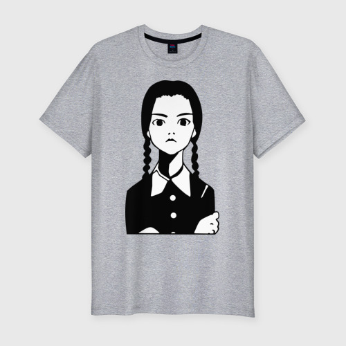 Мужская футболка хлопок Slim Wednesday Addams, цвет меланж