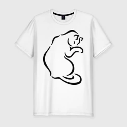 Мужская футболка хлопок Slim Кошка