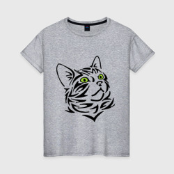 Женская футболка хлопок Узор - кот