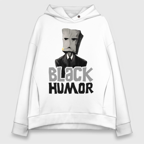 Женское худи Oversize хлопок Black Humor, цвет белый