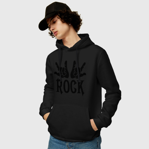 Мужская толстовка хлопок Рок (Rock), цвет черный - фото 3