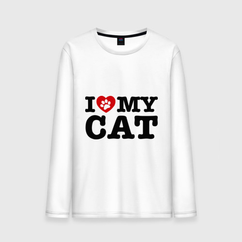 Мужской лонгслив хлопок I love my cat