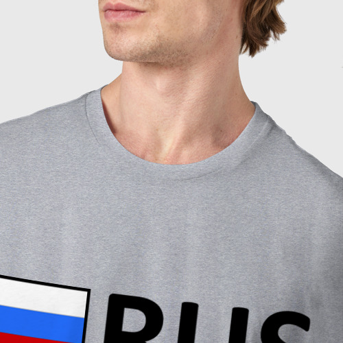 Мужская футболка хлопок Вологодская область (35), цвет меланж - фото 6