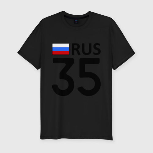 Мужская футболка хлопок Slim Вологодская область (35), цвет черный