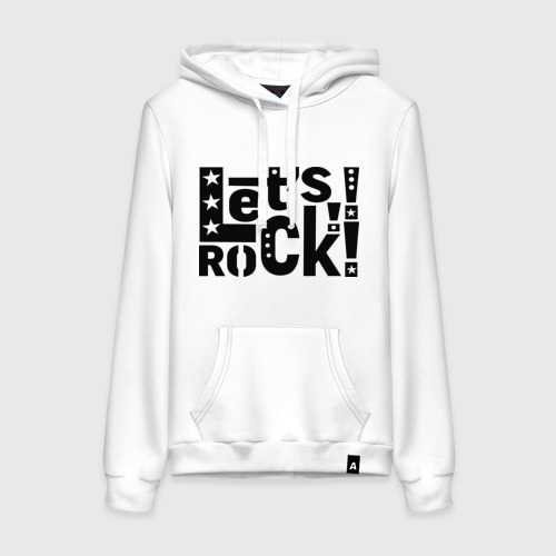 Женская толстовка хлопок Let's Rock!, цвет белый