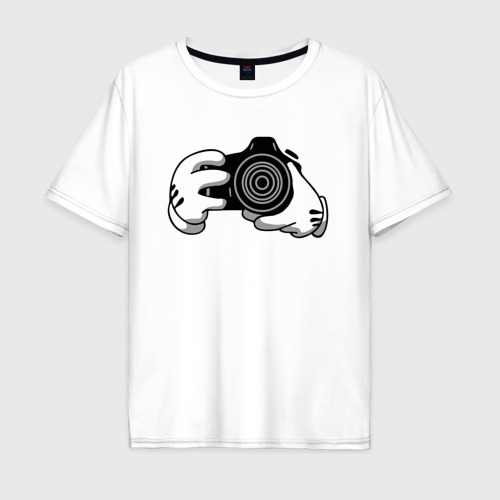 Мужская футболка хлопок Oversize Фотограф, цвет белый
