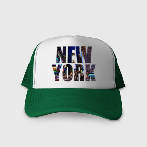 Кепка тракер с сеткой New york, цвет зеленый