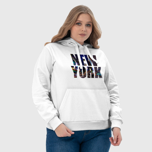 Женская толстовка хлопок New york, цвет белый - фото 6