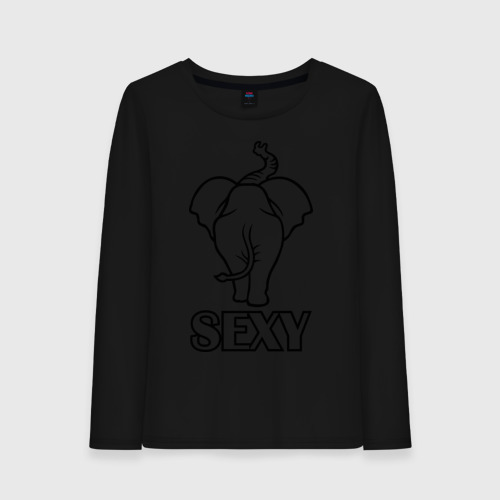 Женский лонгслив хлопок Sexy (секси), цвет черный