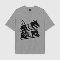 Женская футболка Oversize хлопок texturе Джойстики