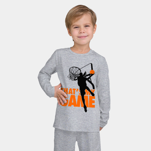 Детская пижама с лонгсливом хлопок Баскетбол моя игра, цвет меланж - фото 3