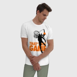 Мужская пижама с белой футболкой хлопок Баскетбол моя игра - фото 2