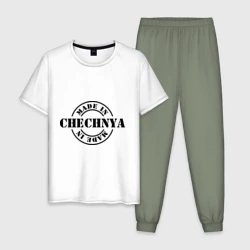 Мужская пижама с белой футболкой хлопок Made in Chechnya сделано в Чечне