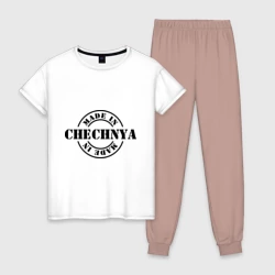 Женская пижама с белой футболкой хлопок Made in Chechnya сделано в Чечне
