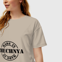 Женская футболка хлопок Oversize Made in Chechnya сделано в Чечне - фото 2